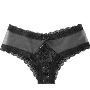 Victoria's Secret Sheer Sequin Cheeky Panty NWOT 2014 London Fashion Show Small